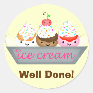 Cute Custom Kawaii Icecream Reward Sticker