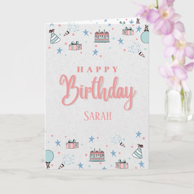 Cute Custom Kid Birthday Card (Orchid)