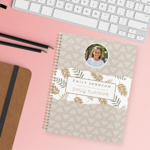 Cute Custom Kid Name & Photo Abstract Patterns Planner