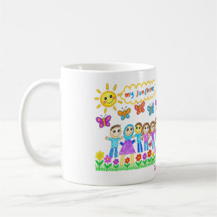 Cute Custom Kids Drawing Family Mug School Teacher