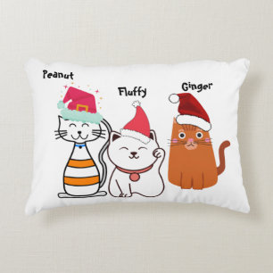 Cute Custom Kitty Cat Christmas  Decorative Cushion