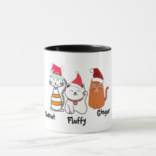 Cute Custom Kitty Cat Christmas Mug
