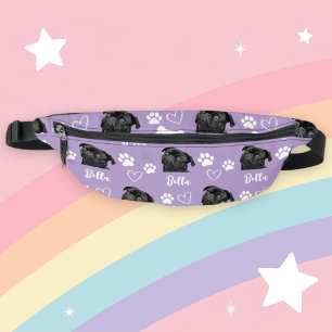 Cute Custom Love Paw Print Dog Lover Pet Photo Bum Bags