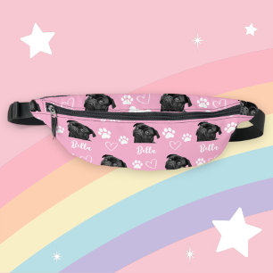 Cute Custom Love Paw Print Dog Lover Pet Photo Bum Bags