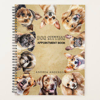 Cute Custom Modern Dog Sitting Appointment Book Planner
