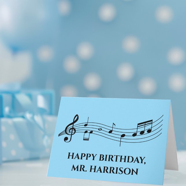 Cute Custom Music Teacher Band Director Birthday Card (Creator Uploaded)