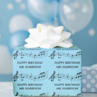 Cute Custom Music Teacher Musical Notes Birthday
