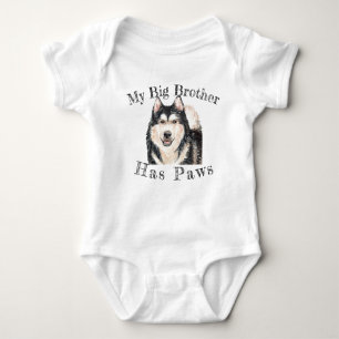 cute custom my big brother has paws baby baby bodysuit