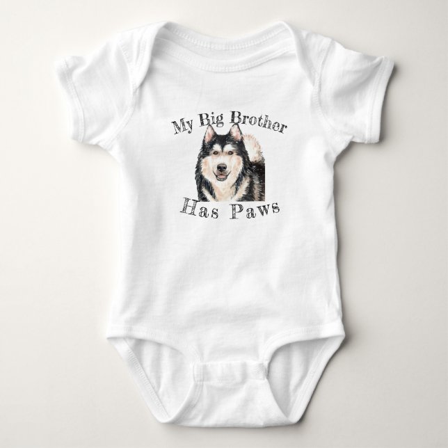 cute custom my big brother has paws baby bodysuit (Front)