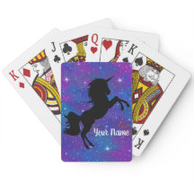 Cute Custom Name Black/Purple Unicorn Galaxy Stars