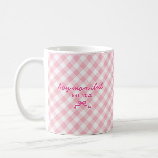 Cute Custom Name Bow Pattern Coffee Mug (Left)