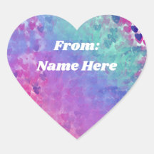 Cute Custom Name Colourful Valentines Hearts