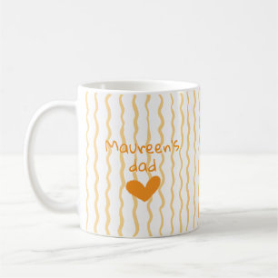 Cute Custom Name Curvy Pattern Coffee Mug