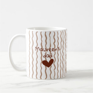 Cute Custom Name Curvy Pattern Coffee Mug for Dad