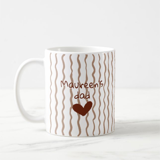 Cute Custom Name Curvy Pattern Coffee Mug for Dad (Left)