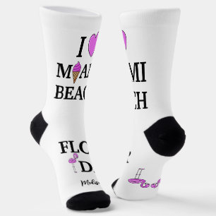 Cute custom name Miami Beach Florida Socks
