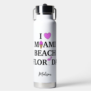 Cute custom name Miami Beach Water Bottle