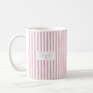 Cute Custom Name Stripes Coffee Mug