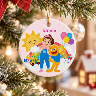 Cute Custom Name Toddler Preschool Music Ceramic Ornament