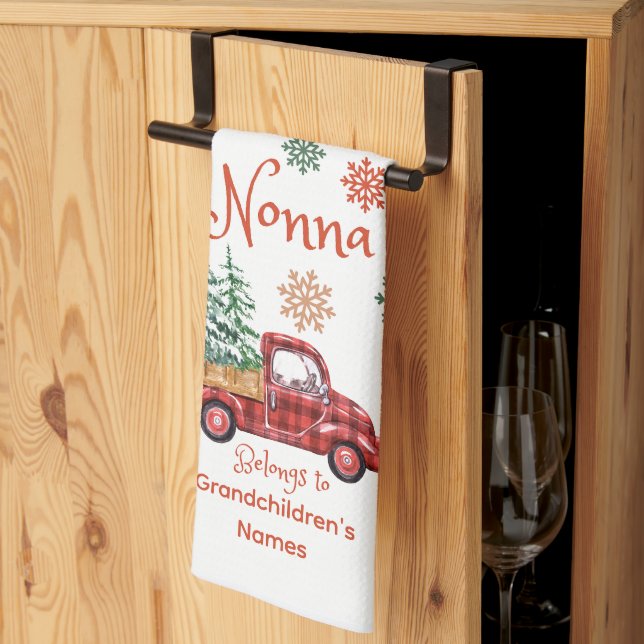 Cute Custom Nonna Gift Tea Towel (Thirds Fold)