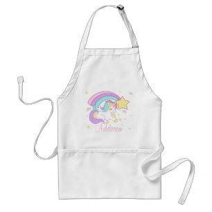 Cute Custom Personalized Magical Rainbow Unicorn Standard Apron