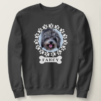Cute Custom Pet Dog Photo and Name on Dogbone  Sweatshirt