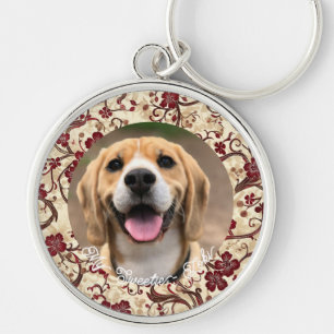 Cute Custom Pet Memorial Sympathy Photo Key Ring