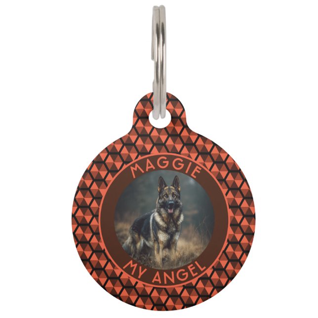 Cute Custom Pet Parent Gift Honeycomb Pattern Tag (Front)