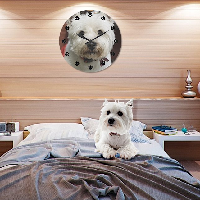 Cute Custom Pet Photo Large Clock (Creator Uploaded)