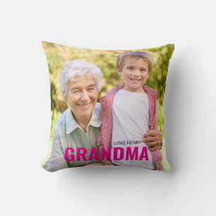 Cute Custom Photo Keepsake GRANDMA Gift Cushion