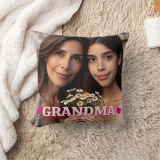 Cute Custom Photo Keepsake Grandma Grandpa Gift  Cushion