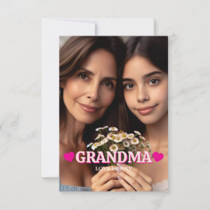 Cute Custom Photo Keepsake Grandma Grandpa Gift Thank You Card