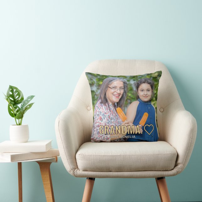 Cute Custom Photo Keepsake GRANDMA Mother's Day Cushion (Creator Uploaded)