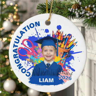 Cute Custom Photo Kindergarten Graduation Ceramic Ornament
