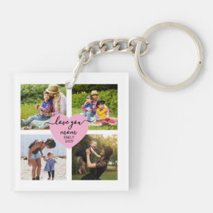 Cute custom photo love you mum key ring