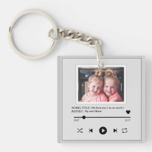 Cute custom photo music player key ring