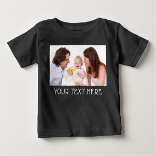 Cute Custom Photo & Name Text Baby T-Shirt