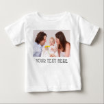 Cute Custom Photo & Name Text White Baby T-Shirt<br><div class="desc">Here at AdeliaGifts we love this Cute Custom Photo Picture & Name Text Baby T-Shirt and we think you will love it too. 
The perfect gift or just treat yourself! 
We have a HUGE selection of products with most designs available for Men,  Women and Kids. Check them out!</div>