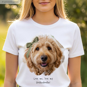 Cute Custom Photo Paint Brushstroke I Love Dogs T-Shirt