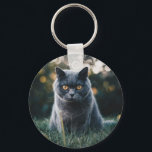 Cute Custom Photo Pet Cat Key Ring<br><div class="desc">Cute Photo Pet Keychain with your image of choice to keep your cat or other pet close by.</div>