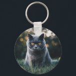 Cute Custom Photo Pet Cat Key Ring<br><div class="desc">Cute Photo Pet Keychain with your image of choice to keep your cat or other pet close by.</div>