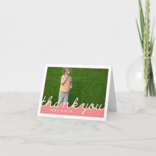 Cute Custom Picture Thank You Note Cards Pink