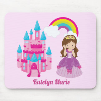 Cute Custom Pink Princess Castle Fairy Tale Mouse Pad