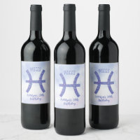 Cute Custom Pisces Sign Purple Birthday Party