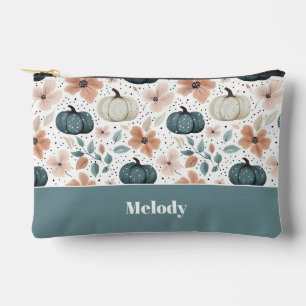 Cute Custom Pumpkin Fall Pattern Accessory Pouch