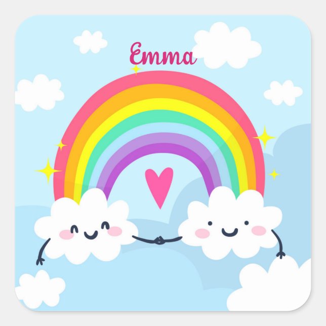 Cute Custom Rainbow Sticker (Front)