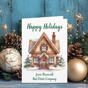 Cute Custom Real Estate Company House Holiday Card