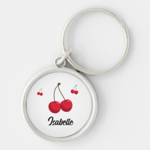 Cute Custom Red Cherry Key Ring