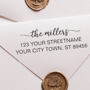 Cute Custom Return Address Stamp With Script Font