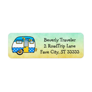 Cute Custom Road Trip Return Address Label